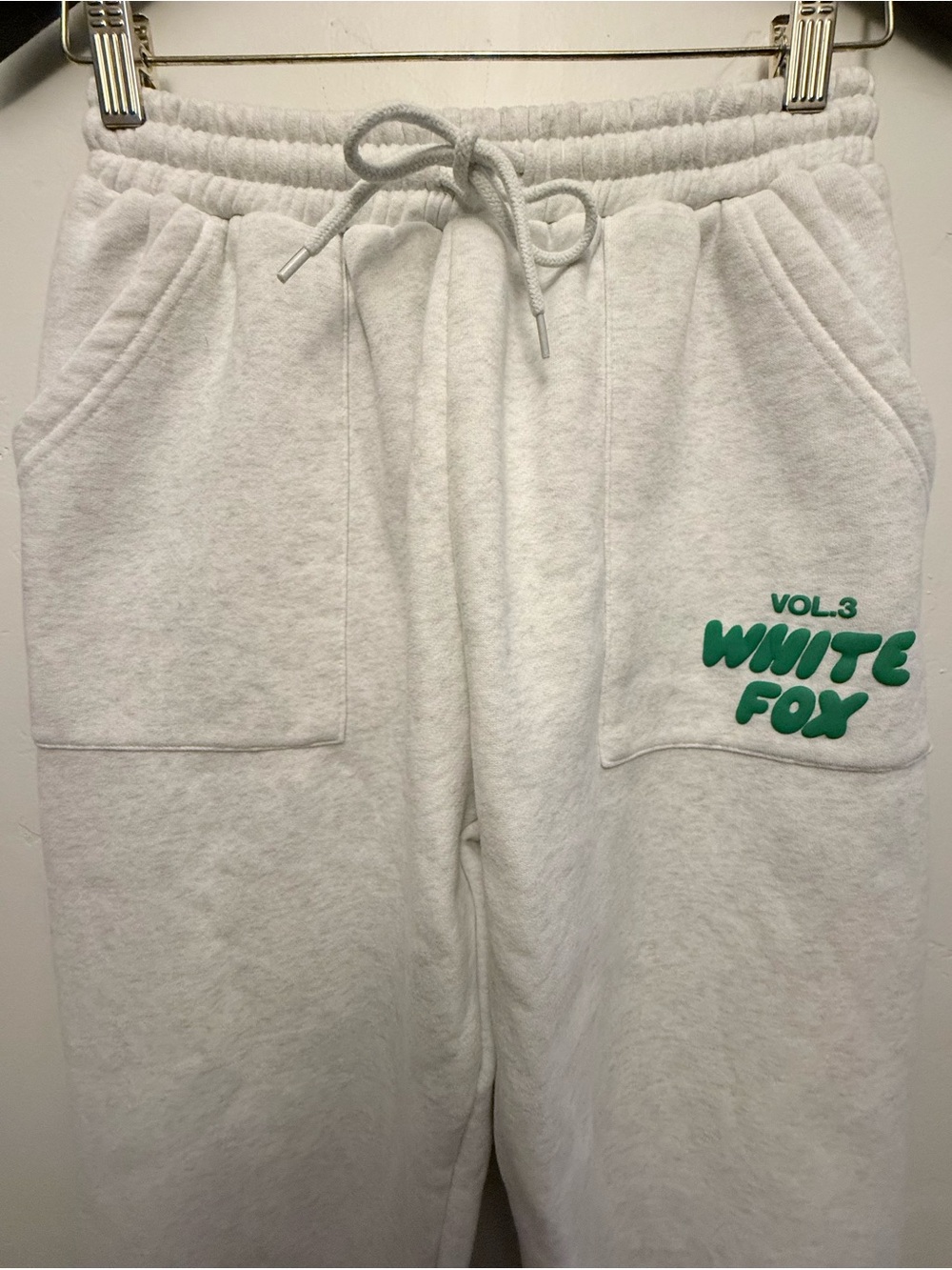 White Fox Green Vol. 3 Cotton Joggers – Size Small Light Gray